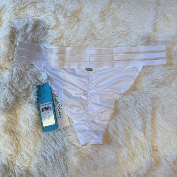 Beach Bunny Sheer Addiction White Bikini Bottom with Strappy Sides - Picture 4 of 5